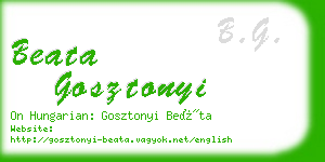 beata gosztonyi business card